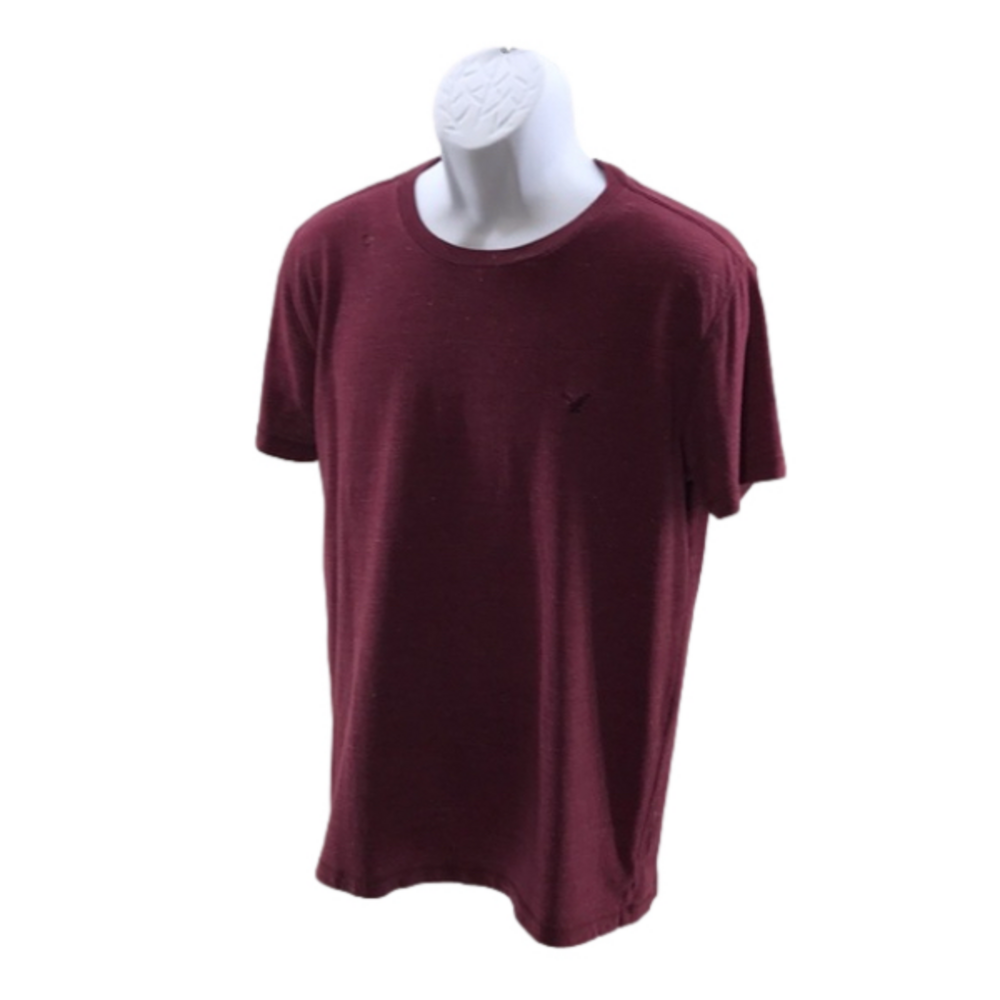 AMERICAN EAGLE OUTFITTERS LEGEND T Mens Burgundy Slate SL T-Shirt (Distressed)—M - Picture 1 of 13